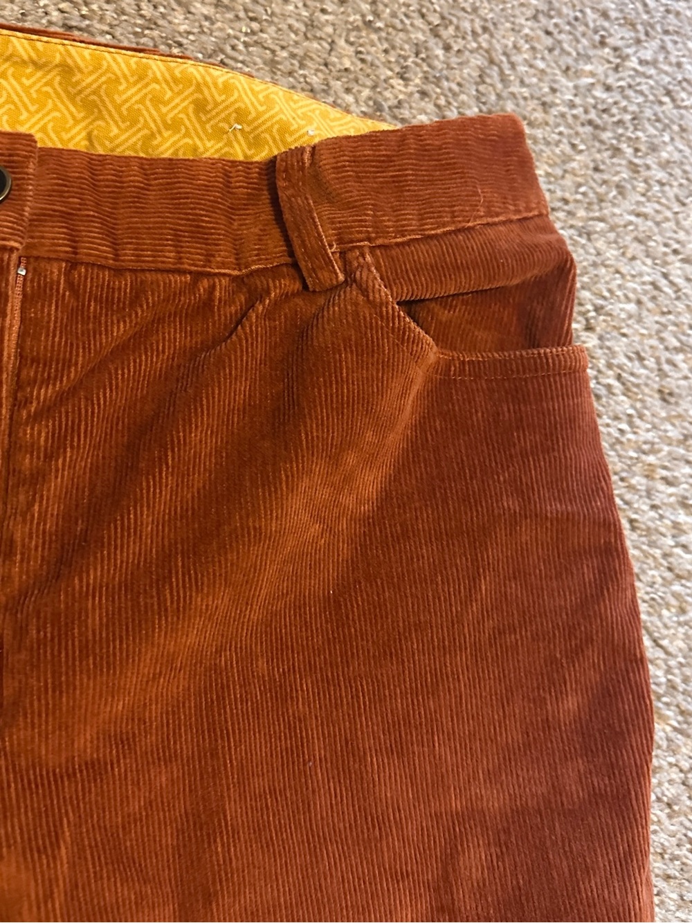 J. McLaughlin Burnt Orange Corduroy Pants Women’s Size 8 Fall Academia Preppy - Picture 5 of 15